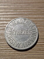 Miskolci Vendéglátóipari Vállalat étkezési bárca - alumínium