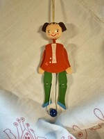 Cuki olasz mozgatható fabábu, az 1960-as évekből