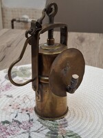 Réz Karbidlámpa Bányászlámpa.18cm.
