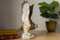 Régi Nagyméretű Herendi Porcelán Turul Sas Madár Szobor /  Figura / Retró Régi