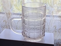 Üveg sörös korsó 5dl retro bordázott pohár Vendéglátóipar hitelesített Ø9x13,5cm