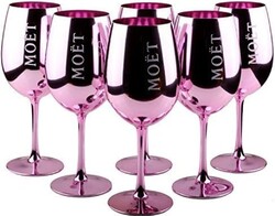 CHAMPAGNE CLUB - 6 db Moët & Chandon Rosé pezsgőspohár valódi üvegből