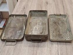 I-II. Világháborús korszak sárgaréz tábori orvosi sterilizáló Doboz 29cm