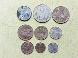 Románia 9 db Különböző Érme 5 15 25 Bani 1 3 5 Lej Lei 1942-1975