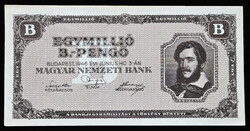 Egymillió B.-Pengő 1946, hajtatlan.