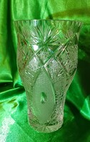 Olomkristály váza kb. 2 kg 25 cm