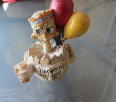 Régi vintage Eggbert & Friends gyűjtői figura Happy Birdy Birthday 7x6 cm