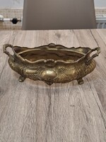 Antik stílusú sárgaréz jardinière (asztalközép / kaspó keret) – 27 cm