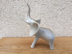 Hollóházi Art deco elefánt, 18 cm