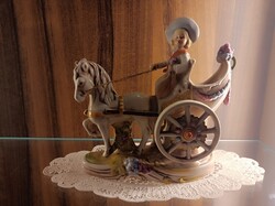 Lippelsdorf lovashintó figura a kelet-németországi porcelán