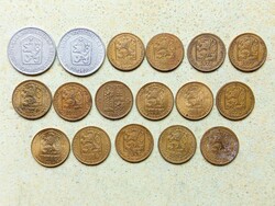 Csehszlovákia 17 db Különböző Érme 20 25 Halierov Haller 1962-1992