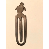 Metal bookmark with penguin