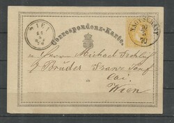 1870.- levelezőlap - futott - díjjegyes 2 kr - Nagy -Surány