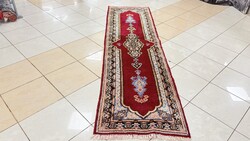 4177 Iráni Kirman Kézi csomó Gyapjú Perzsa futó Szőnyeg 70X270CM