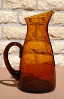 Rusztikus Provence-i borostyánszínű kancsó – francia, Biot stílus, 1960/1970-es évek
