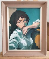 Tiszai Nagy Menyhért portré festménye  51x42 cm kerettel
