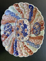Antik japán Imari porcelán tányér – kézzel festett – Meiji stílus – 19,5 cm