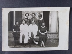 Antik fotó - Csoportkép Budakeszi vsz. Szanatórium Csernák Anna 1925
