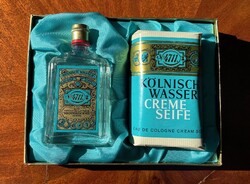 Régi klasszikus vintage 4711 Echt Kölnisch Wasser (Blau-Gold Doppelt) ajándékszett parfüm + szappan