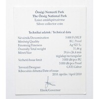 Magyarország,5000 forint 2010 - Őrségi Nemzeti Park - Certifikáció
