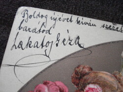 Lakatos Géza,/?/ későbbi miniszterelnök /?/autográf litho képeslapja Gerlóczy Gézának