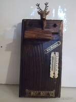 KULCSTARTÓ - FALI - MALLORCA - FA - RÉGI - 22 x 12 x 6 cm - SZARVAS MŰANYAG - HIBÁTLAN