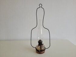 Régi vintage petróleum lámpa mennyezetre gerendára akasztható