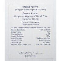 Magyarország,7500 forint 2024 PP - Krausz Ferenc - Certifikáció