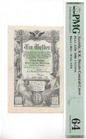 1 gulden 1866 AUNC PMG tokban
