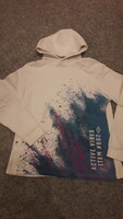 H&M fehér kapucnis hosszú ujjú felső pulóver M Szép termék.