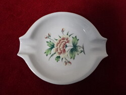 Hollóházi porcelán hamutál, arany szegélyes, átmérője 10 cm. Jókai