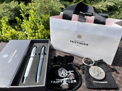 CHAMPAGNE CLUB - Taittinger Champagne exkluzív ajándékszett – tollak, mandzsettagomb és kulcstartó
