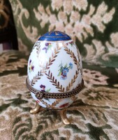 Limoges Francia Porcelán Tojás – Kézzel Festett Ékszertartó