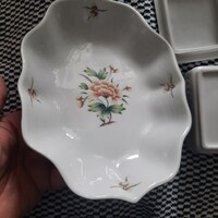Hortenzia mintás régi Hollóházi porcelán tál kínáló vagy èkszertartó