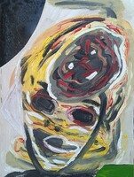 Fe Lugossy László (1947-): Jó társaság fejben, Akril, 2005.