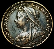 Egyesült Királyság 1 penny, 1900 Bronz /barna színű/ E09B2