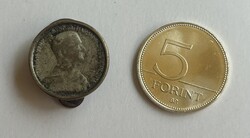 Horthy Vitézségi Nagyezüst MINI - 18 mm - Gomblyuk jelvény (kétoldalas kivitel)