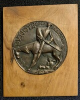 Olcsai Kiss Zoltán  ,bronz plakett  , fa talpon