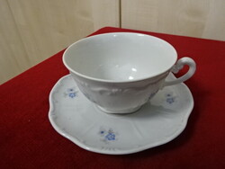 Zsolnay porcelán teáscsésze + alátét, apró kék virágmintás. Jókai