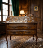 Baroque Style Oak Writing Desk