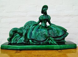 Hatalmas francia ART DECO szobor,  52 cm