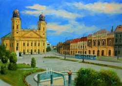 Lantos György: Debreceni Nagytemplom 50x70 cm