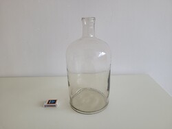 Régi nagy méretű 5,5 literes huta üveg üvegpalack boros pálinkás üveg ballon palack 34,5 cm