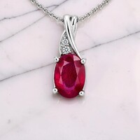 ÚJ! Limitált Pink City valódi Rubin, elegáns ezüst medál topázokkal. Certifikáttal, dobozzal!