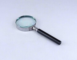 2A534 Régi fém keretes műanyag nyelű nagyító 15.5 cm