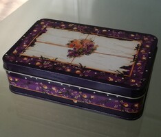 Hibátlan karácsonyi fém díszdoboz / tárolódoboz (13 x 8,5 x 3,5 cm)