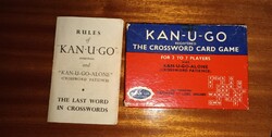 Ritka vintage 1934-es kiadás "KAN-U-GO” (the crossword card game) keresztrejtvény-kártyajáték