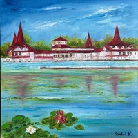 Szalai Krisztián : Hévíz.  30x30cm olaj/vászon