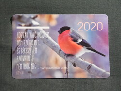 Kártyanaptár,Vallás,Ézsaiás idézet,állatok,süvöltő pinty madár, 2020  (5)
