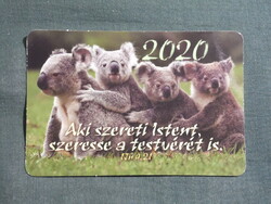 Kártyanaptár,Vallás,János idézet,állatok,koala, 2020  (5)